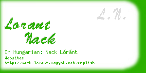 lorant nack business card